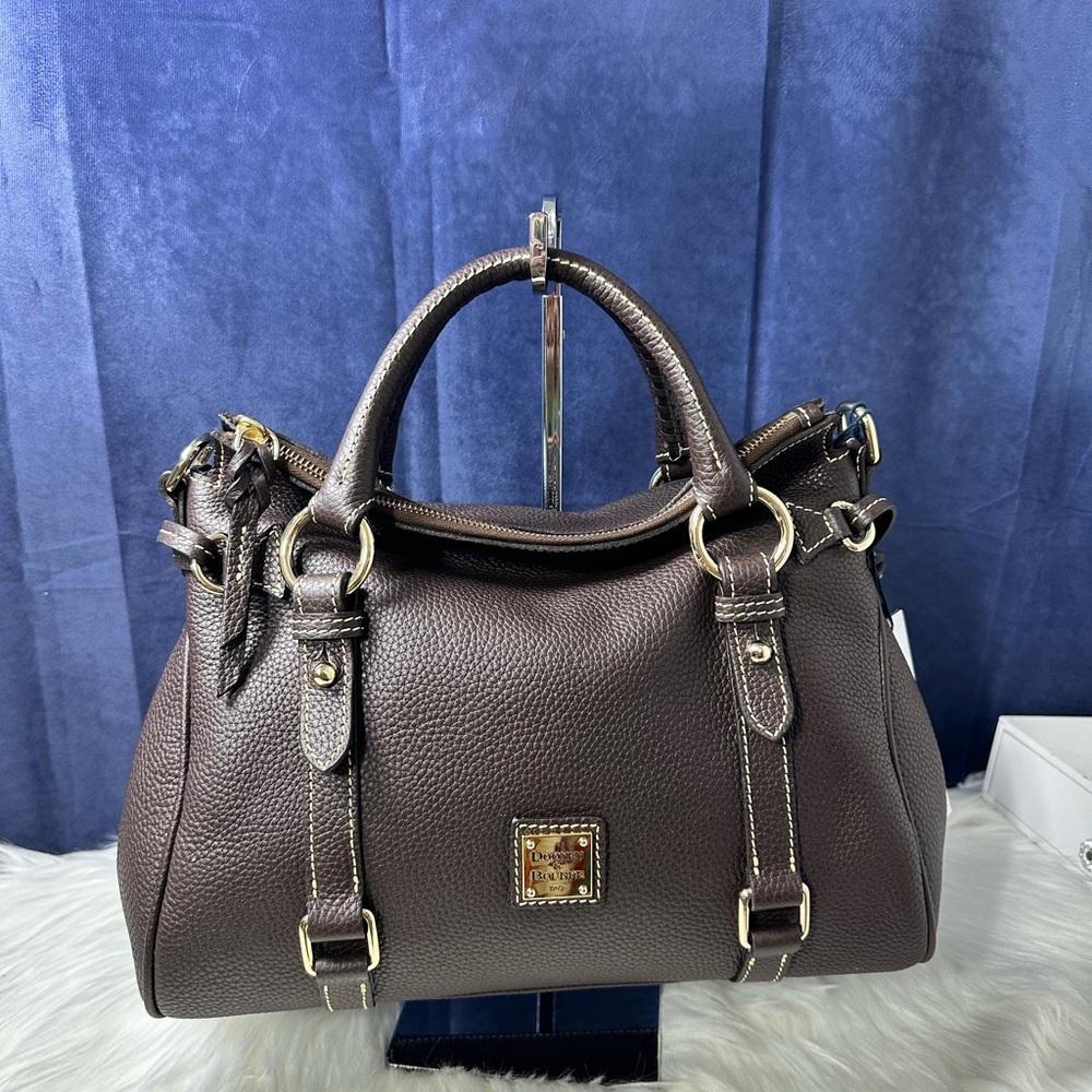 Dooney & Bourke Dark Brown Pebbled Leather Satchel